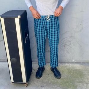 Catch Surf The Original Beater Pants Size Mens Med Blue Plaid Beach Surfer Cali